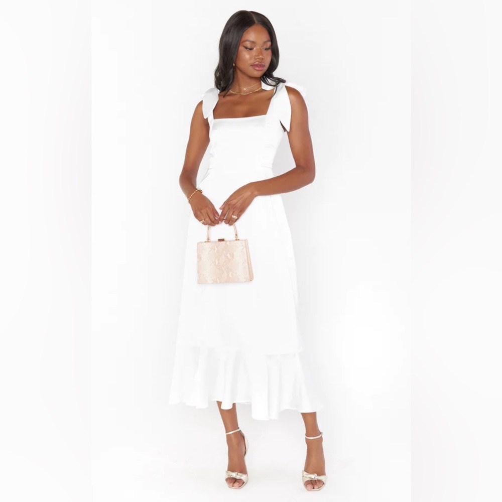 Show Me Your Mumu White Garden Midi Dress